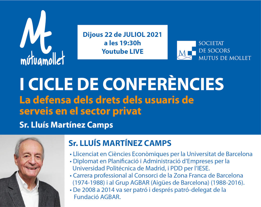 Ciclo de conferencias de Mútua Mollet con el Sr. Lluís Martínez Camps